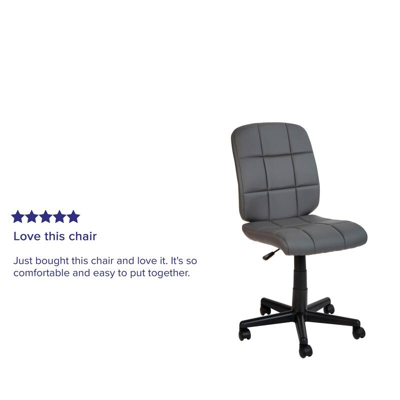 Mid-Back Quilted Vinyl Swivel Task Office Chair