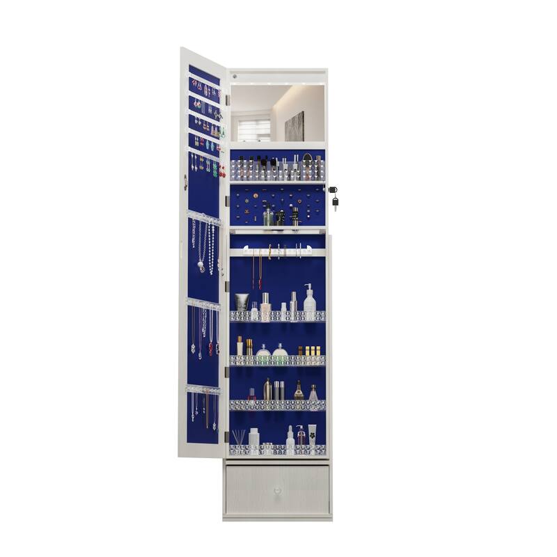 360°Swivel Jewelry Cabinet with Full Length Mirror