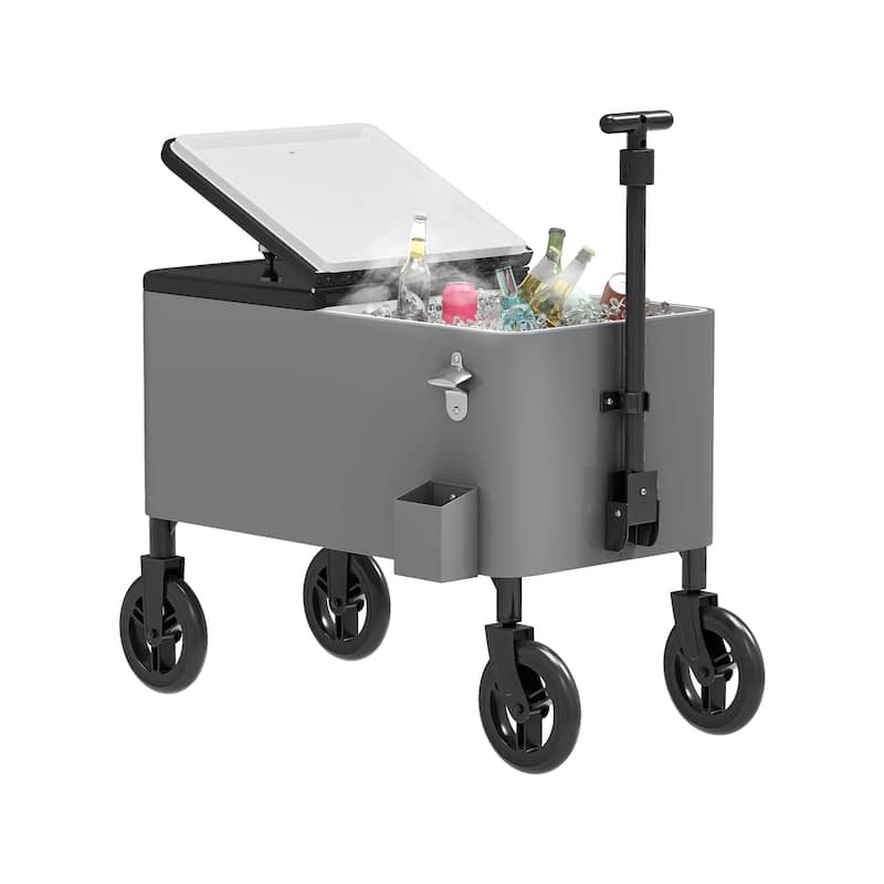 80 Quart Wagon Rolling Ice Chest - N/A