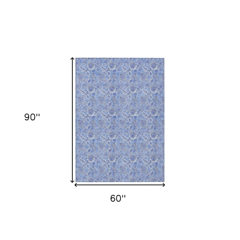 HomeRoots Floral Transitional Rectangle Outdoor Rug