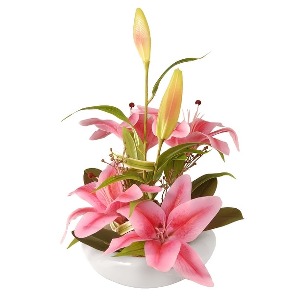 18" Pink Lily Flowers - N/A
