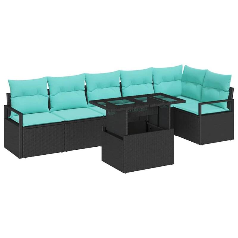 vidaXL 7 Piece Garden Sofa Set with Cushions - 113×48×27.2