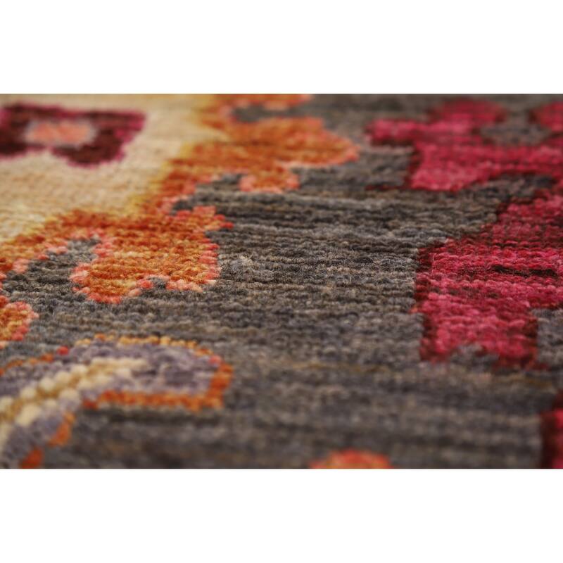Hand Knotted Oriental 100% Wool Carpet Transitional All-Over Greys & Charcoal Oushak Area Rug - 9' 11'' X 8' 2''