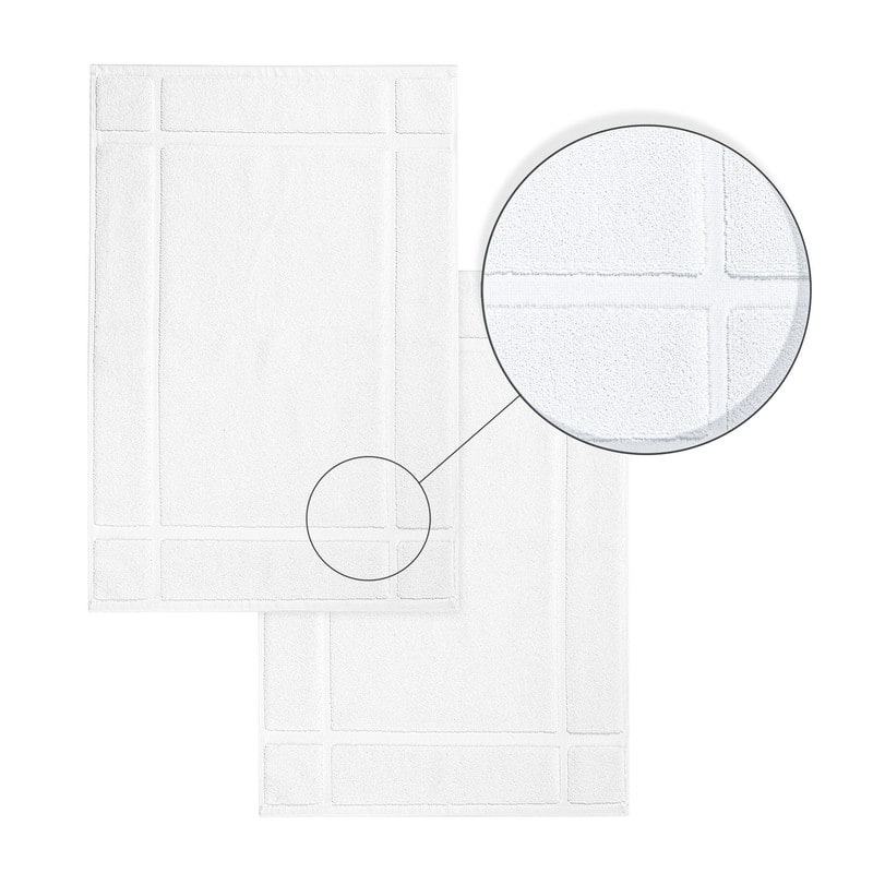 Luxurious Cotton 1350 GSM Bath Mats by Ample Decor- Pack of 2