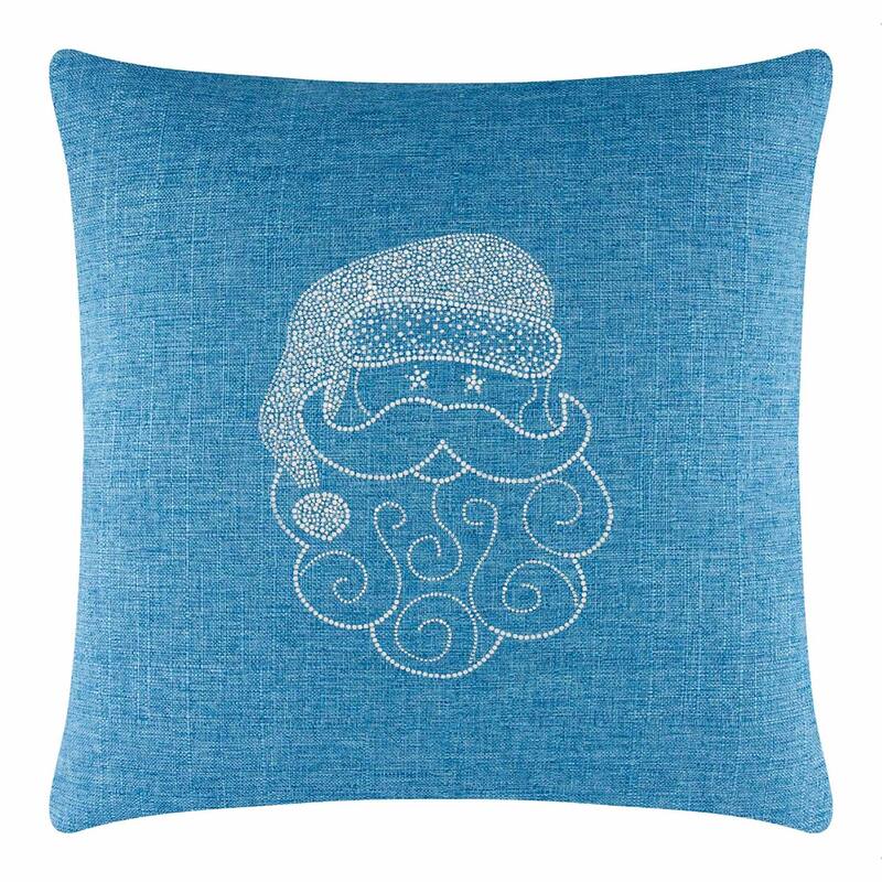 Sparkles Home Santa Rhinestone Pillow - Aqua - 20 x 20