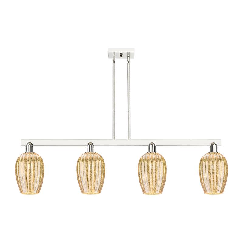 Innovations Lighting 716-4I-13-48 Preston Linear Flute Preston 4 Light - Polished Nickel / Mercury