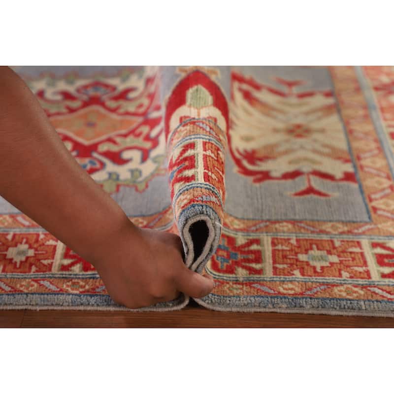 Blue Kazak Accent Rug Handmade Wool Carpet - 3'3"x 4'10"