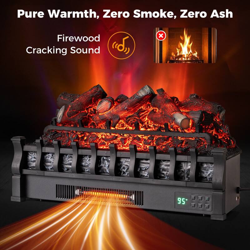 Costway 26” WiFi Infrared Quartz Electric Fireplace Insert Logs Heater - See Details