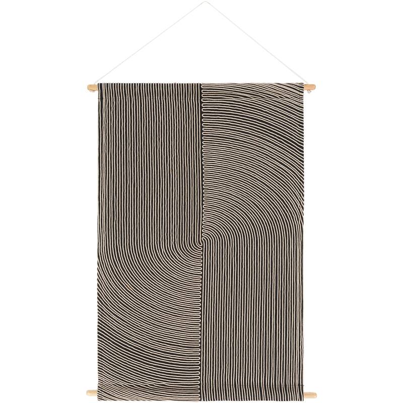 Livabliss Irene Embroidered Cotton Modern Tapestry - 24" x 36" - Black
