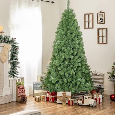 Christmas Tree with Memory Wire,Hinged Artificial PVC Tree,Easy Setup Green Xmas Tree for Indoor Holiday Decoration