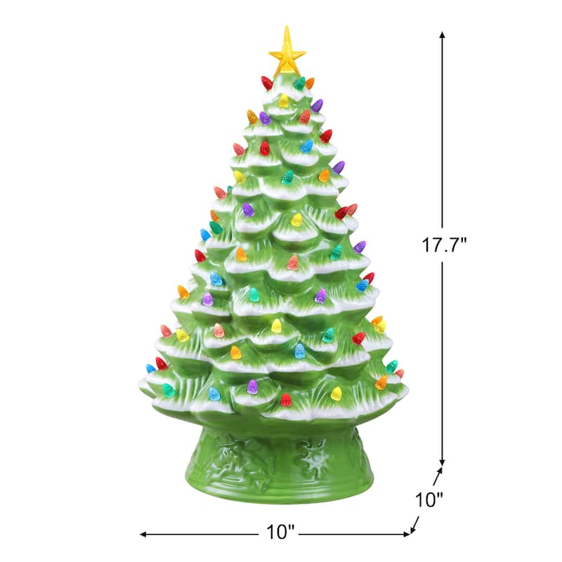 18 in. Nostalgic Ceramic Tree - Lime Green - Lime Green