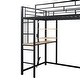 preview thumbnail 31 of 38, Metal & Wood Twin Size Loft Metal Bed with Desk,Power Outlet,LED and Wardrobe