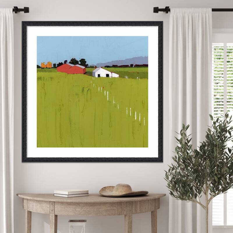 Fenceline by Ruth Lague Wood Framed Wall Art Print - Bethany Black