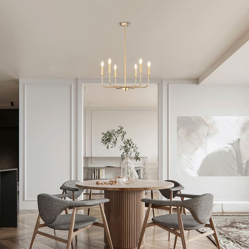 Triona 22 Inch Modern Classic Gold Chandelier 6 Light - N/A