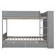 preview thumbnail 3 of 24, Full over Full Size Bunk Bed with Stairs and Guardrail, Storage Captains Bed with Pull-out Drawers and Bookcase Cabinet Frame
