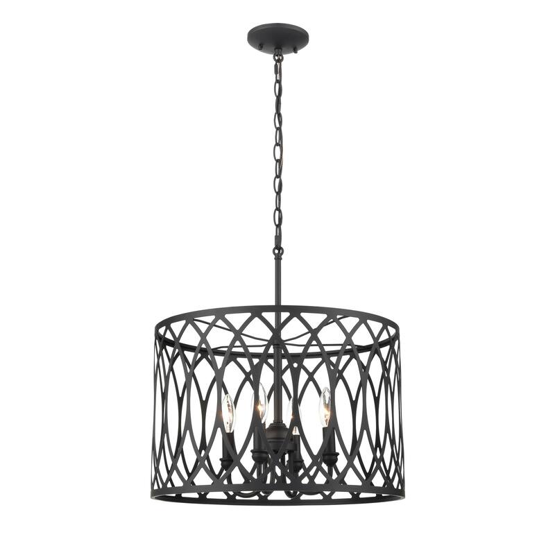 Millennium Lighting Arelyn 4 Light Pendant Fixture in Matte Black or Modern Gold - Matte Black