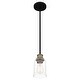 preview thumbnail 4 of 6, Cox 1-Light Matte Black Mini Pendant with Clear Glass Shade