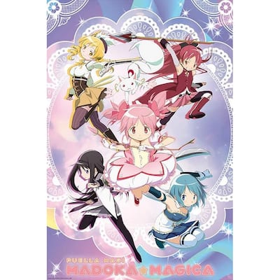 Puella Magi Madoka Magica Group Collage Art Poster - 24 x 36 Inch