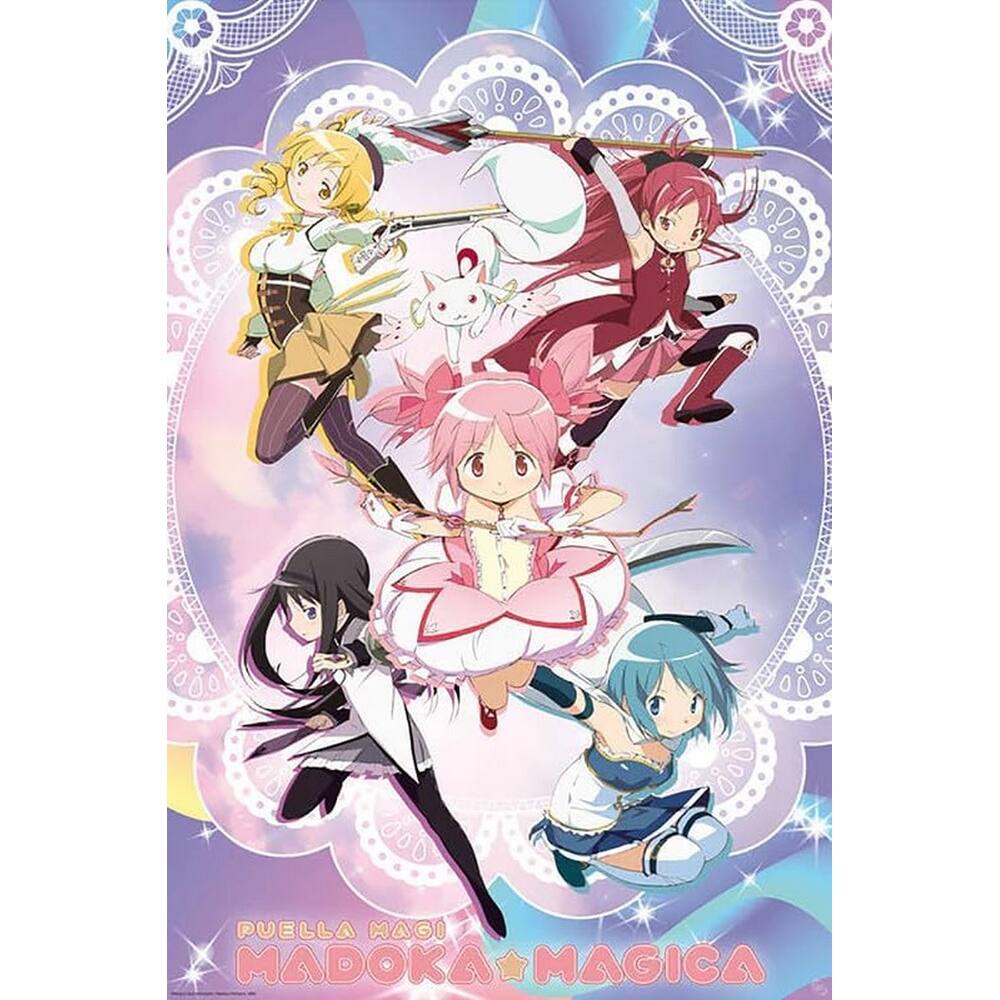 Puella Magi Madoka Magica Group Collage Art Poster - 24 x 36 Inch