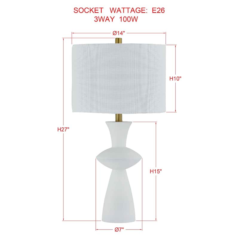 Jayden 27" Table Lamp with Linen Shade, White (Set of 2)