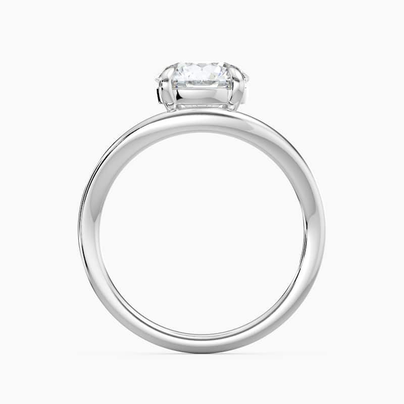 Auriya 14K Gold Lab Grown Diamond Round Curved Solitaire Engagement Ring 1.00 - 5.00ct. tw. (F-G, VS)
