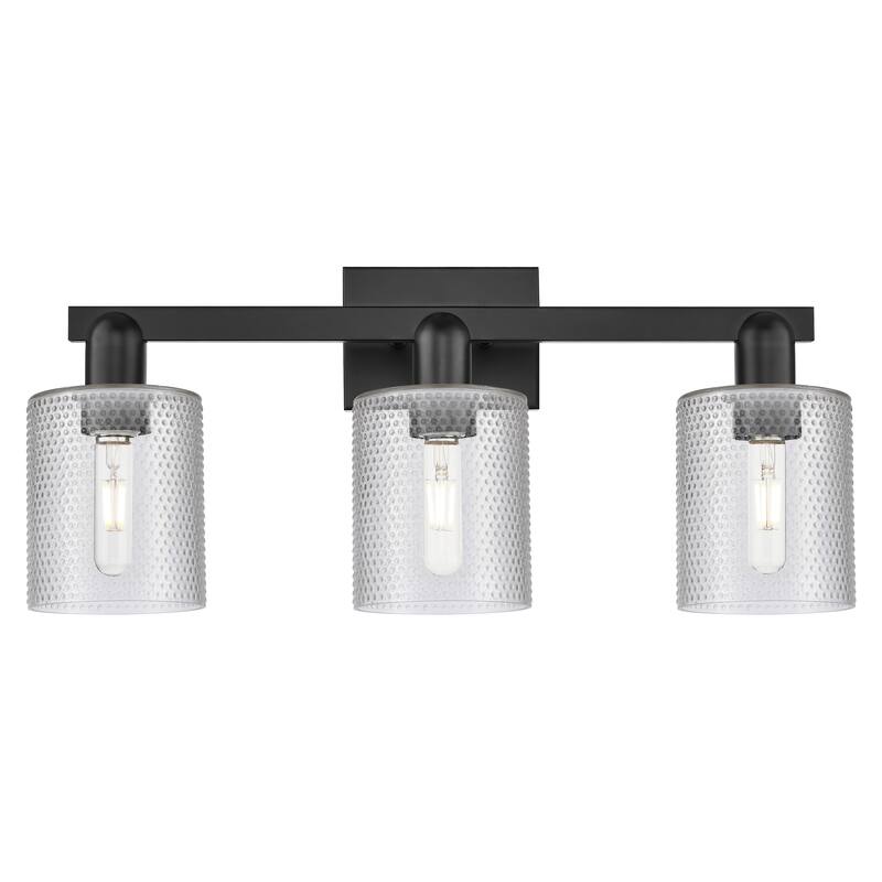 Innovations Lighting Endless Possibilities Arcadia - Cobbleskill - 3 Light 24" Bath Vanity Light - Clear/Matte Black