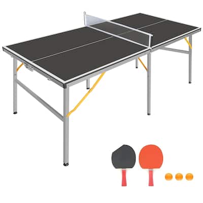 Mid-Size Table Tennis Table Foldable Set 2 Table Tennis Paddles and 3 Balls