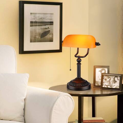 Vintage Bankers Desk Lamp, Student Antique Piano Table Light