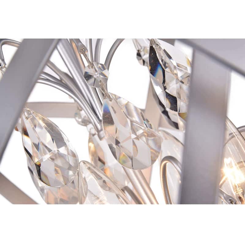 Benita Matte Silver 4-light Metal Crystal Orb Chandelier