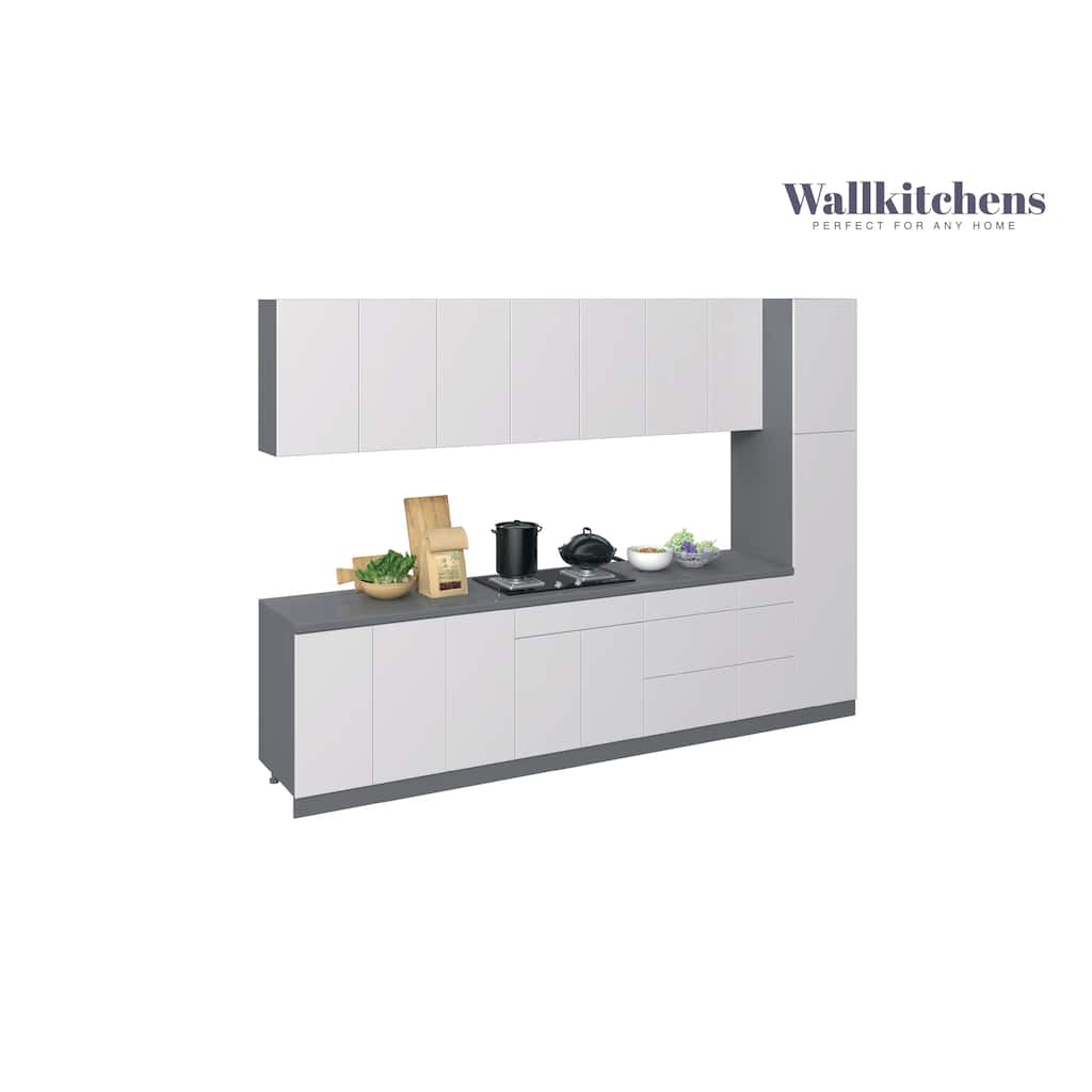Kitchen Metropolitan Collection White Gloss Color Base Size 11Ft Wide - 132x24