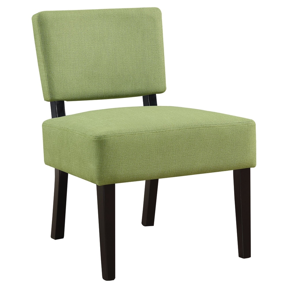 Overstock 31.5 inch Lime Green and Black Upholstered Solid Accent Armless Chair (Green)