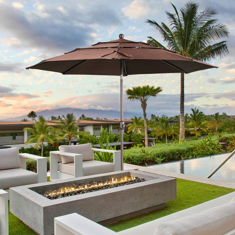 Aoodor Patio Umbrella 10 ft. for Dining Table Outdoor Market Yard Use 3 Tier Ventilation (Umbrella only)