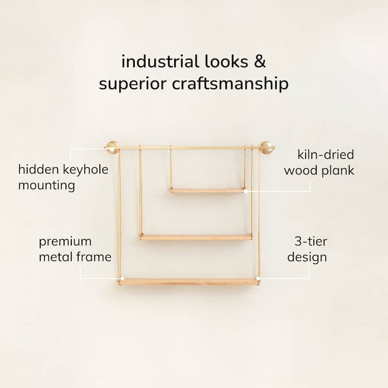 MH London Luna Three Tier Suspended Wall Shelf