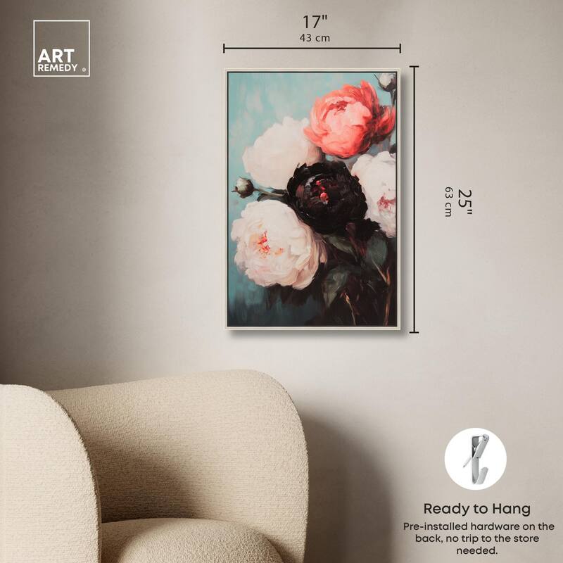 Three Shades of Peony I Canvas by Art Remedy