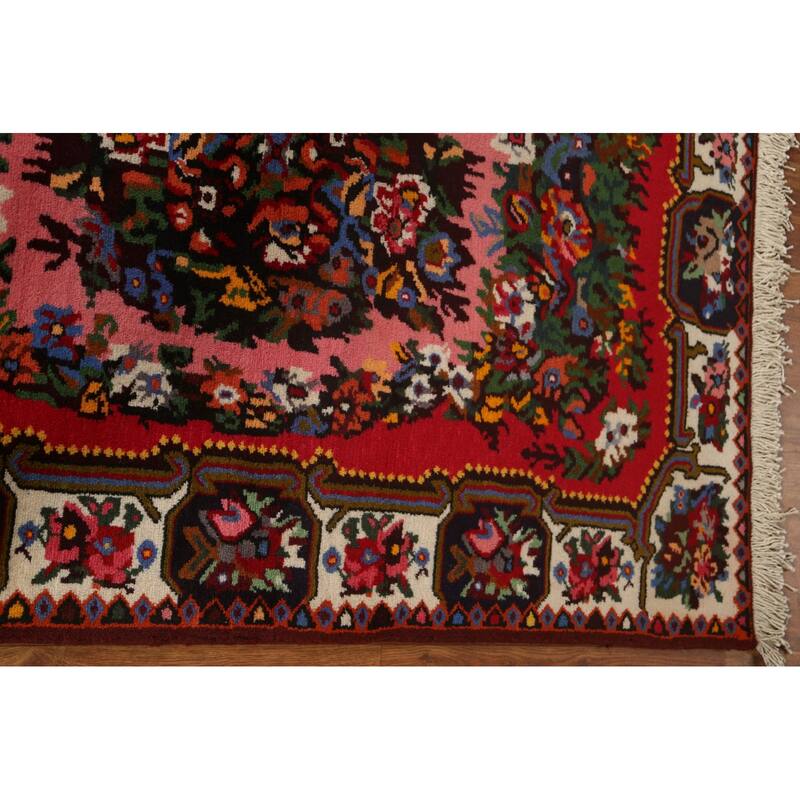 Hand Knotted Oriental 100% Wool Carpet Traditional Floral Pink Bakhtiari Area Rug - 5' 0'' X 3' 8''