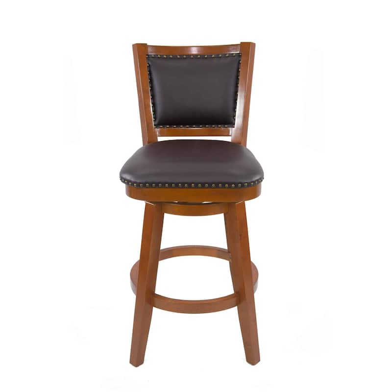 Broodmoor Brown Swivel Wood Stool