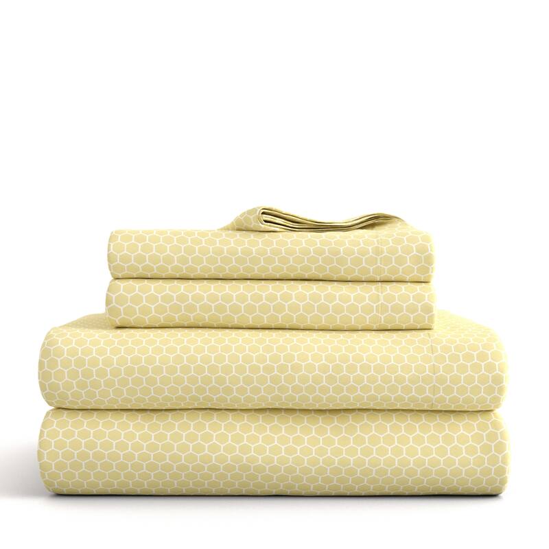 Becky Cameron Ultra Soft Printed 4-piece Deep Pocket Bed Sheet Set