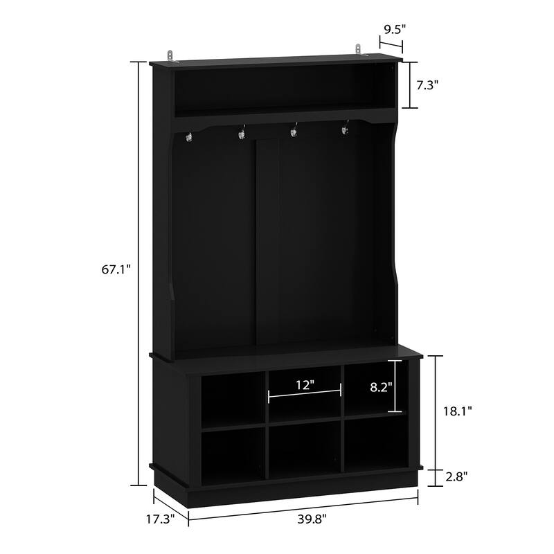 Hall Tree Storage Bench Shoe Rack Entryway Hall Tree Shoe Storage