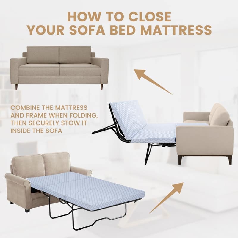 Foldable Pull Out Sofa Bed Replacement Mattress, Sofa Not Included
