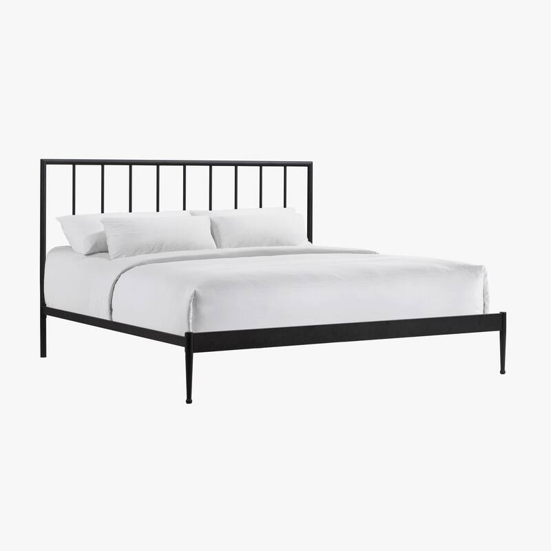 Intercon Modern Metal Panel Bed, Black - King
