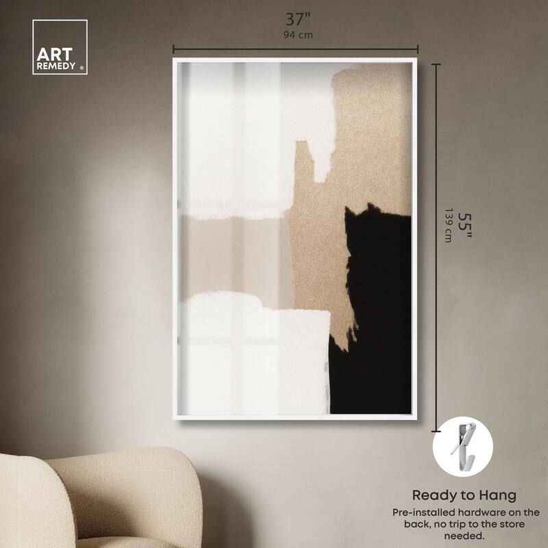 Beige and Black III Shadowbox by Art Remedy