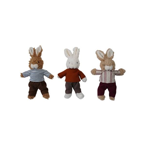 slide 1 of 1, Plush Bunny in Clothes Multicolor