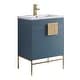 preview thumbnail 37 of 54, 24-inch Modern Bathroom Vanity Set w/ Vitreous China Sink Top Satin Brass - French Blue