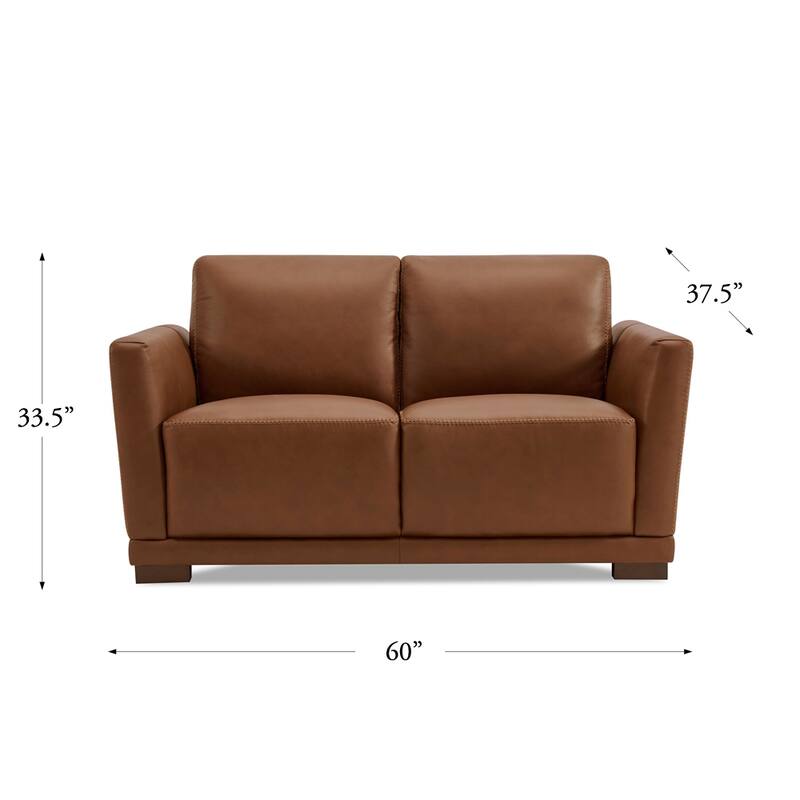 Hydeline Mary Top Grain Leather Sofa and Loveseat Set with Memory Foam and Springs