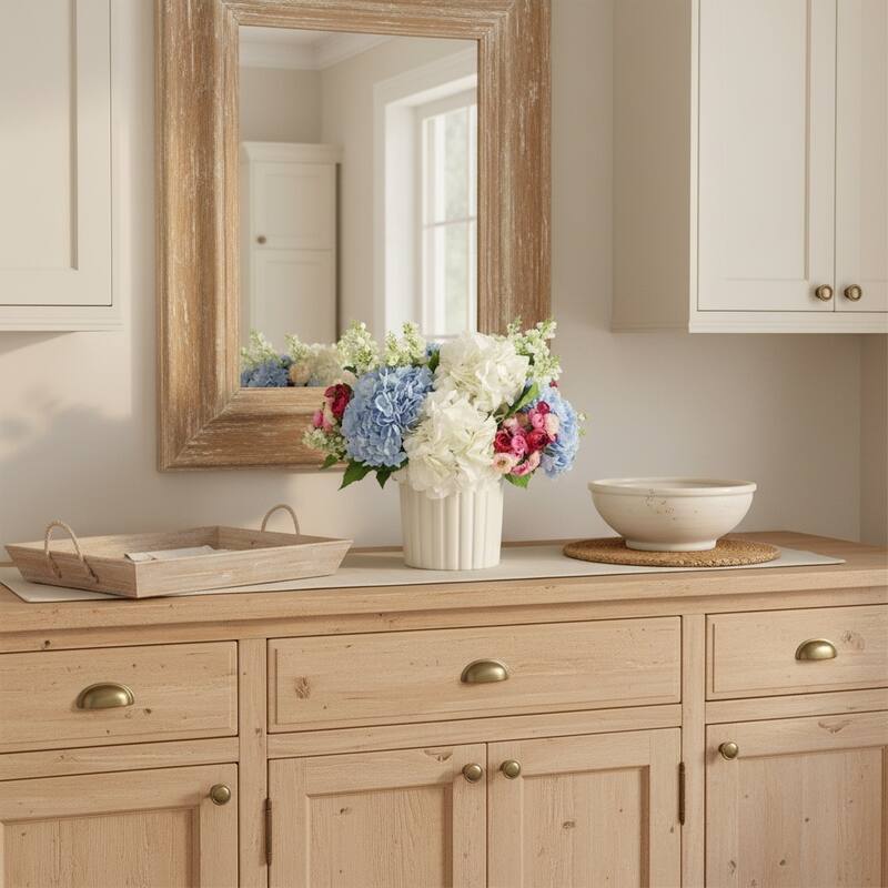 Centerpiece with Hydrangea, Lilacs and Ranunculus - 16