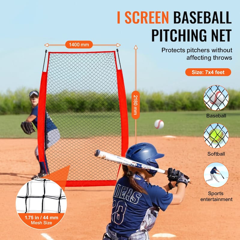 Screen Baseball for Batting Cage Heavy Duty Pitching Net for Pitchers Protection