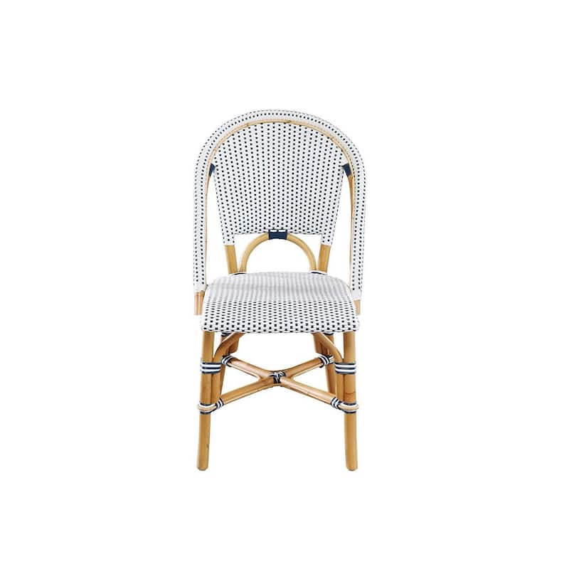 Furniture Classics Leroy Rattan Dining Chair, Blue/ White