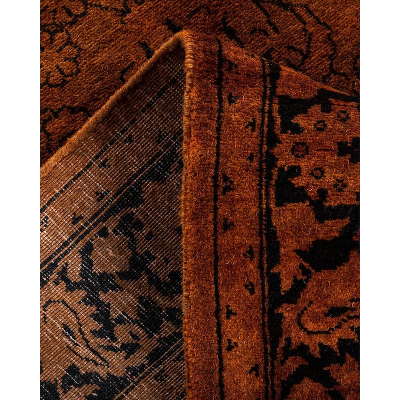 Overton Hand Knotted Wool Vintage Inspired Modern Contemporary Overdyed Gold Runner Rug - 2' 8" x 21' 3"