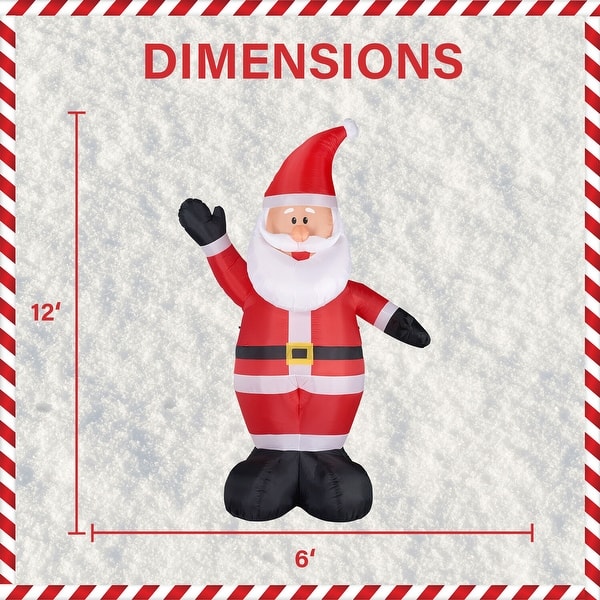Fraser Hill Farm 12-Ft. Tall Traditional Santa, Blow Up Inflatable