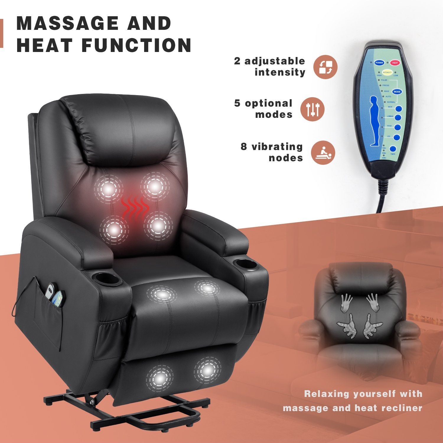 Homall recliner sales chair with massage